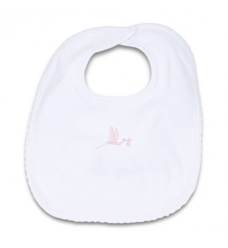 Set algodón chupete y babero personalizado con el nombre rosa