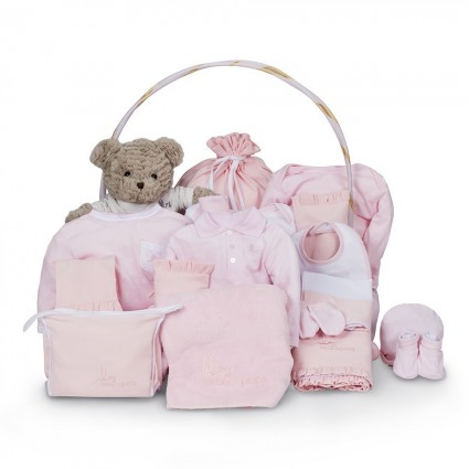 Classic Deluxe Baby Gift Basket Pink