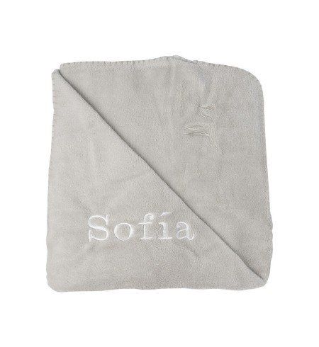Lámpara de Luz + Oso de Peluche + Doudou y Manta Bordada con Nombre de Bebé