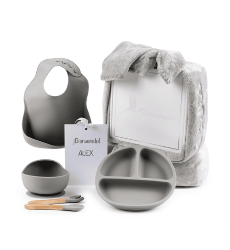 🎁Silikon-Geschirr + Personalisierte Winter-Fleecedecke | Nützliches und Kreatives Babygeschenk