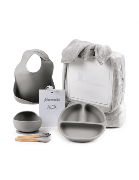 🎁Silikon-Geschirr + Personalisierte Winter-Fleecedecke | Nützliches und Kreatives Babygeschenk