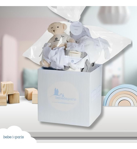Baby-Geschenkkorb mit Besticktem Bademantel | Persönliches Geschenk – Bebedeparis.com