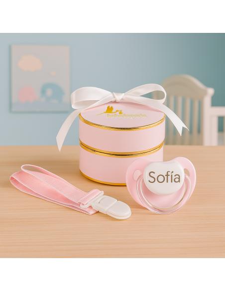 Personalisierter Schnuller mit Schnullerclip | Einzigartiges Geschenk für Neugeborene – Bebedeparis.com