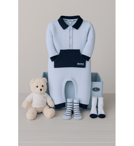 Hugo Boss Baby Geschenkset | Sportliches Luxus-Babykörbchen