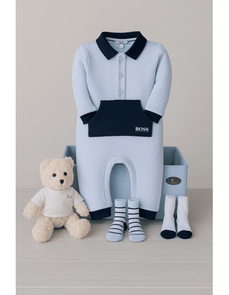Hugo Boss Baby Geschenkset | Sportliches Luxus-Babykörbchen