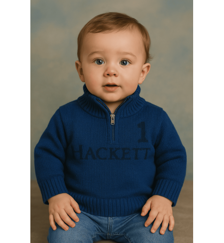 Hackett Baby Strickjacke mit Reißverschluss | Britischer Stil für Kinder