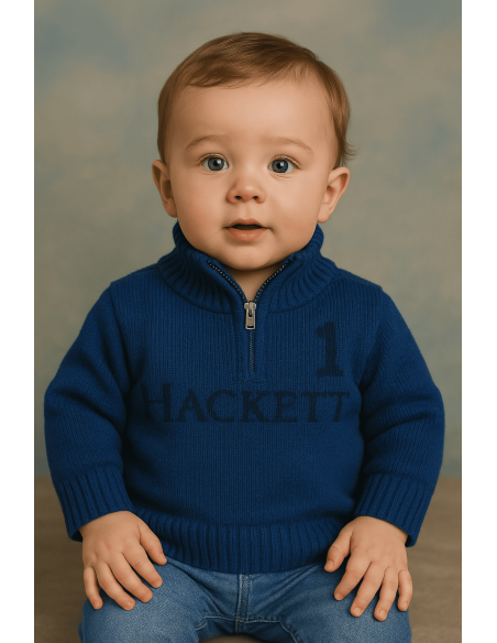 Hackett Baby Strickjacke mit Reißverschluss | Britischer Stil für Kinder