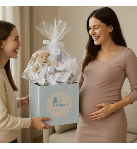 Perlé Babykorb | Elegantes & Luxuriöses Geschenk zur Geburt – Bebedeparis.com