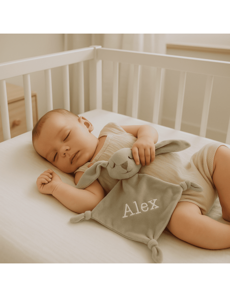 Baby Schmusetuch Bunny | Persönliches Babygeschenk – Bebedeparis.com