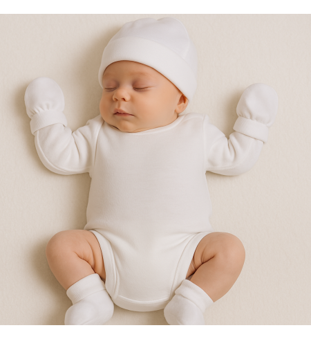 Geschenkset Baby Mädchen mit Kleidung & Teddybär | Zauberhaftes Geburtsgeschenk