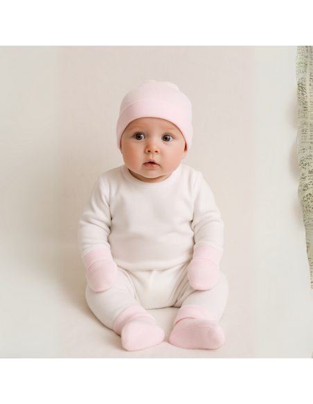 Mütze & Booties Babyset mit Bär | Weich & Süßes Geschenk – Bebedeparis.com
