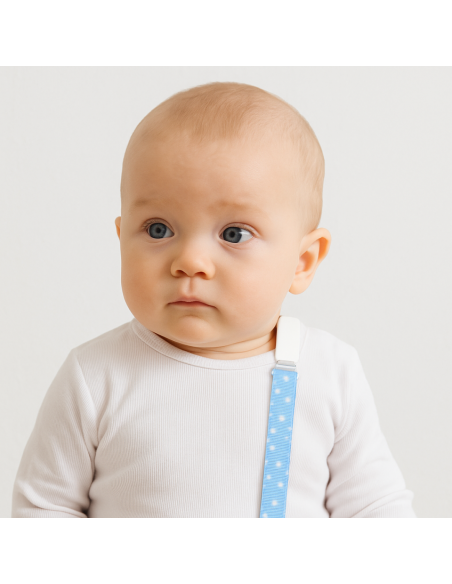 Pack Doudou und 2 personalisierte Schnuller mit dem Namen des Babys und Schnullerhalter
