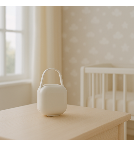 Personalisierter Schnuller + Rassel + Schnullerhalter und Aufbewahrungsbox für Schnuller