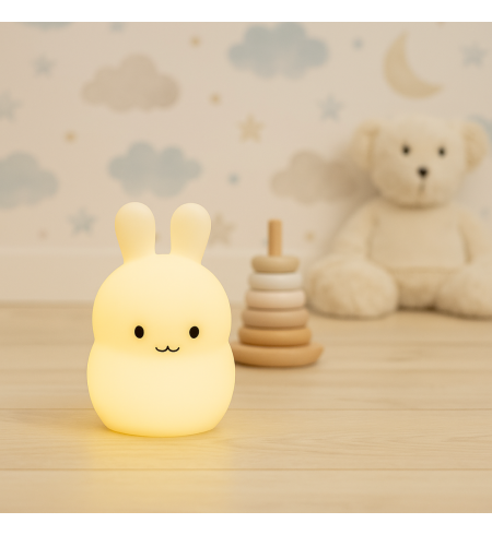Nachtlicht + Teddybär + personalisiertes Doudou und bestickte Decke mit Babynamen