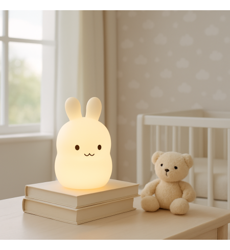 Nachtlicht + Teddybär + personalisiertes Doudou und bestickte Decke mit Babynamen