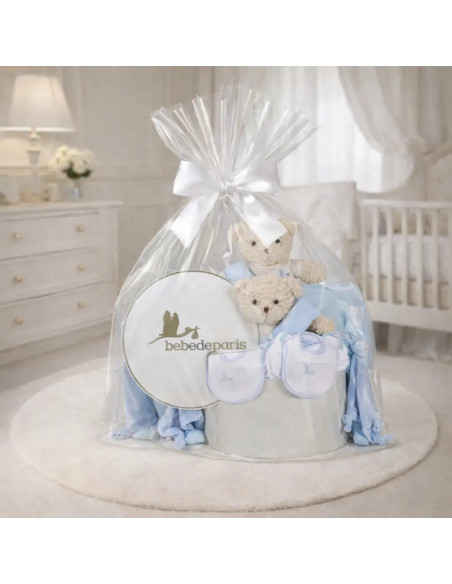 Klassischer Baby-Geschenkkorb für Zwillinge | Elegantes Geschenk zur Geburt – Bebedeparis.com