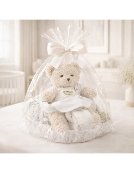 Windeltorte Motorrad mit Biker-Bär | Originelles Babygeschenk – Bebedeparis.com