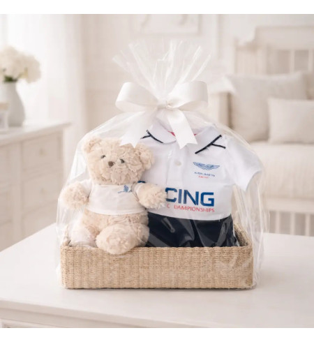 Hackett Polo Racing Babykorb | Sportliches & Stilvolles Geschenk – Bebedeparis.com