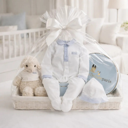 Hugo Boss Serenity Calm Babykorb | Stilvolles & Neutrales Babygeschenk – Bebedeparis.com