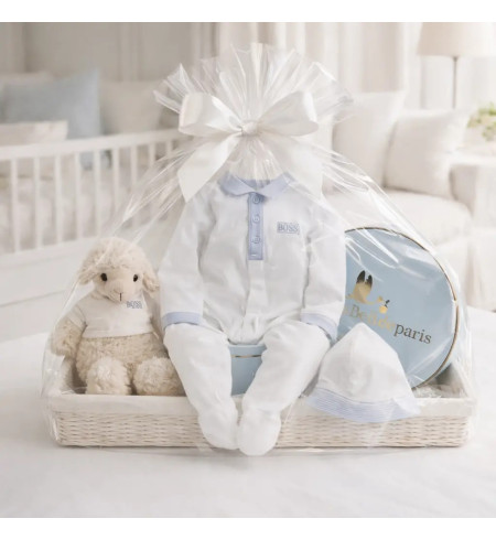 Hugo Boss Serenity Calm Babykorb | Stilvolles & Neutrales Babygeschenk – Bebedeparis.com