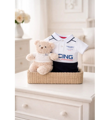 Hackett Polo Racing Babykorb | Sportliches & Stilvolles Geschenk – Bebedeparis.com