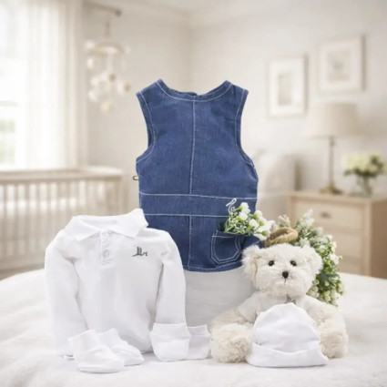 Geschenkset Baby Mädchen mit Kleidung & Teddybär | Zauberhaftes Geburtsgeschenk 2
