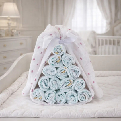 Windelbonbon mit personalisierter Musselin 2