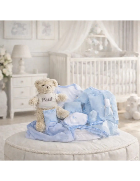 Baby Geschenkkorb Klassisch | Elegantes Geschenk zur Geburt – Bebedeparis.com