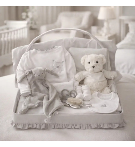 Serenity Babykorb Essenziell | Natürlich, Elegant & Personalisiert – Bebedeparis.com