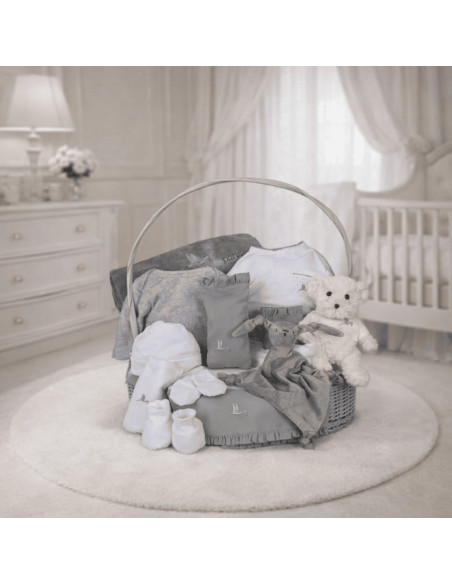 Vollständiger Serenity Babykorb | Natürlich, Elegant & Personalisiert – Bebedeparis.com