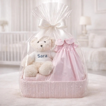 Babygeschenk aus Rippstrick mit Bienenwabennest