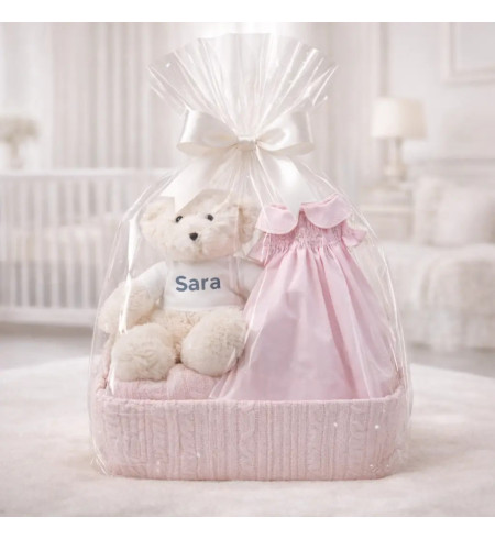 Babygeschenk aus Rippstrick mit Bienenwabennest