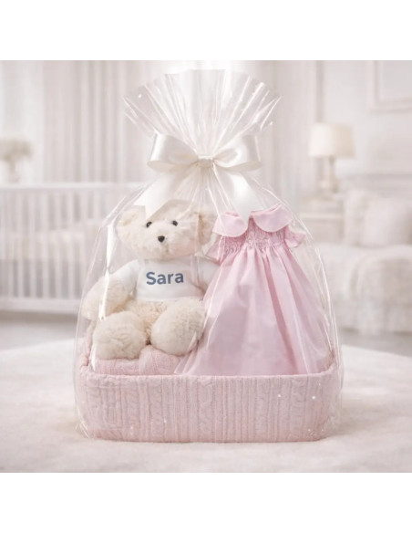 Babygeschenk aus Rippstrick mit Bienenwabennest