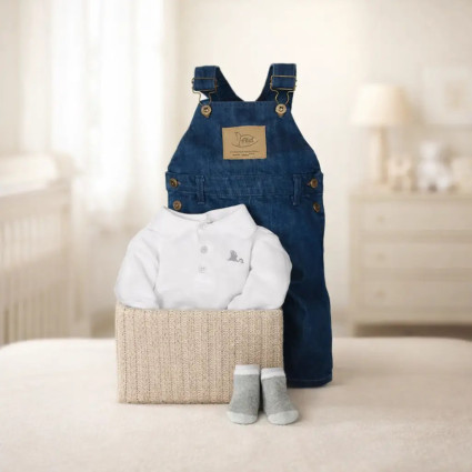 Baby Denim Set Geschenk | Lässiges & Elegantes Outfit für Neugeborene – Bebedeparis.com 2