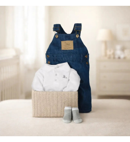 Baby Denim Set Geschenk | Lässiges & Elegantes Outfit für Neugeborene – Bebedeparis.com