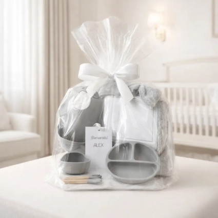 🎁Silikon-Geschirr + Personalisierte Winter-Fleecedecke | Nützliches und Kreatives Babygeschenk