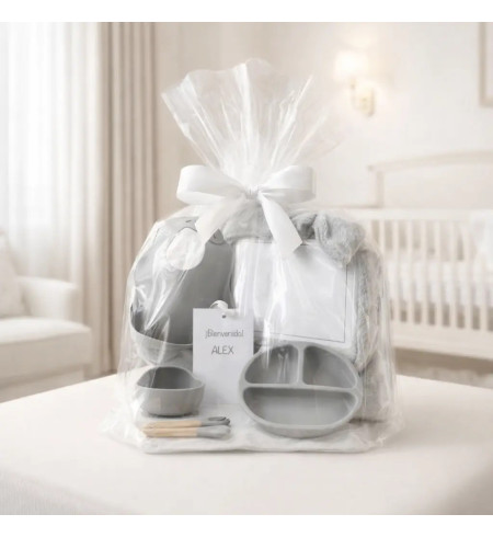 🎁Silikon-Geschirr + Personalisierte Winter-Fleecedecke | Nützliches und Kreatives Babygeschenk