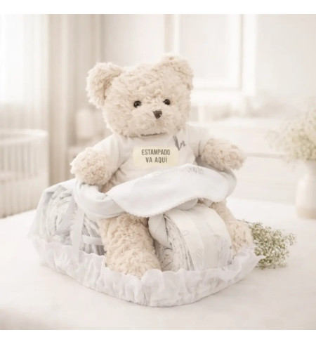 Windeltorte Motorrad mit Biker-Bär | Originelles Babygeschenk – Bebedeparis.com