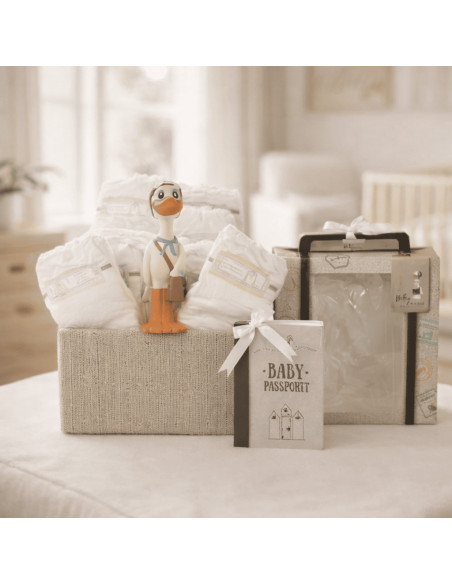 Windeltorte XL mit Nicky Beißring | Praktisches Geschenk zur Geburt – Bebedeparis.com