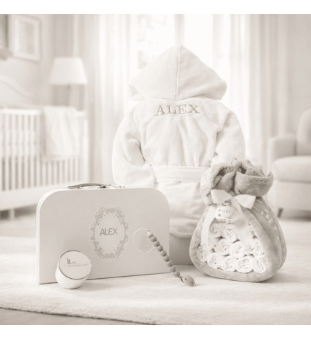 🎁 Windeltorte mit Decke 🍼 | Komplettes und Personalisiertes Geschenk für Neugeborene