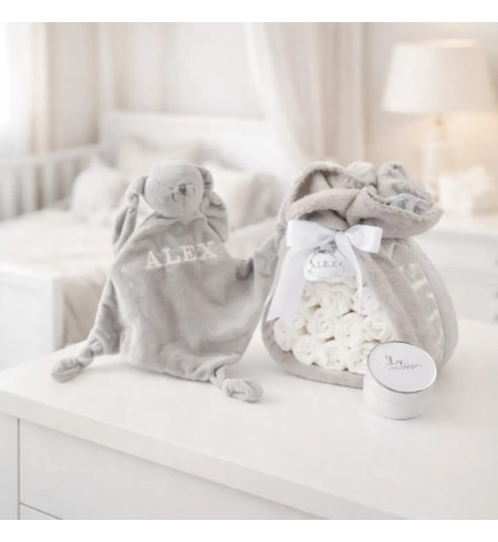 🎁 Windeltorte + Doudou🍼 | Geschenk für Neugeborene