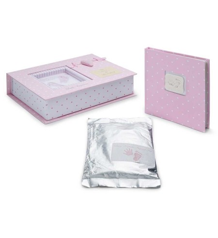 Set Huellas Corazón BebeDeParis Rosa
