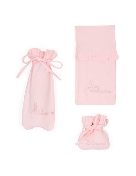 Funda Chupete Bebe, Biberon y Pañales Rosa