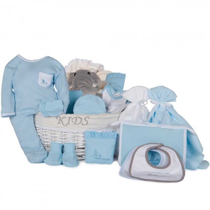 Baby Geschenkkorb Nach dem Krankenhaus Premium Blau