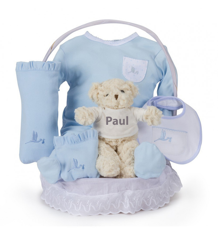 Classic Essential Baby Gift Basket blau