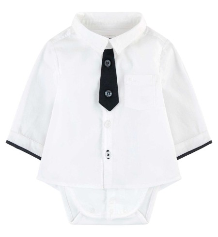 Body Camisa Corbata Karl Lagerfeld Blanco/Negro