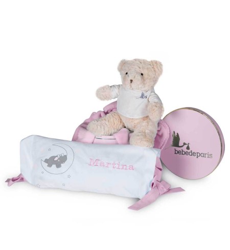 Set Regalo Bebé Almohadón Personalizado rosa