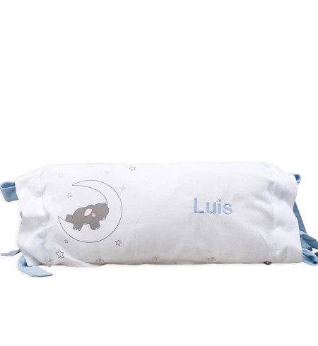 Almohadón blanco con dibujo de elefante personalizable