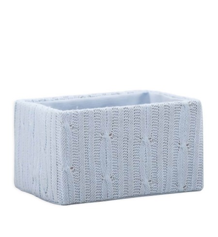 Caja rectangular lana pequeña azul