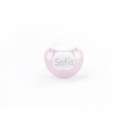 Set Regalo Baberos Bordados con Chupete Personalizado rosa 2